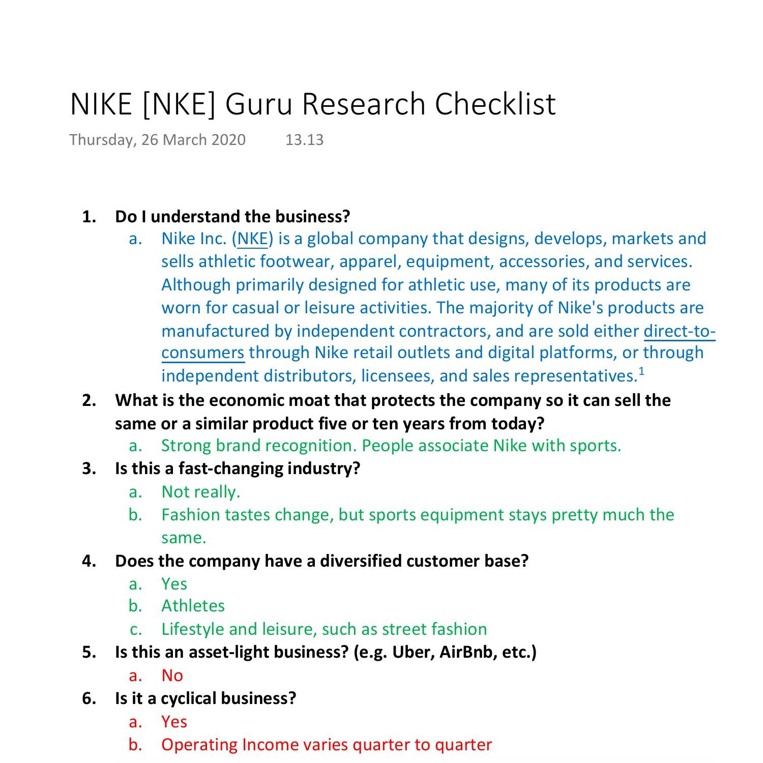 nike research report pdf