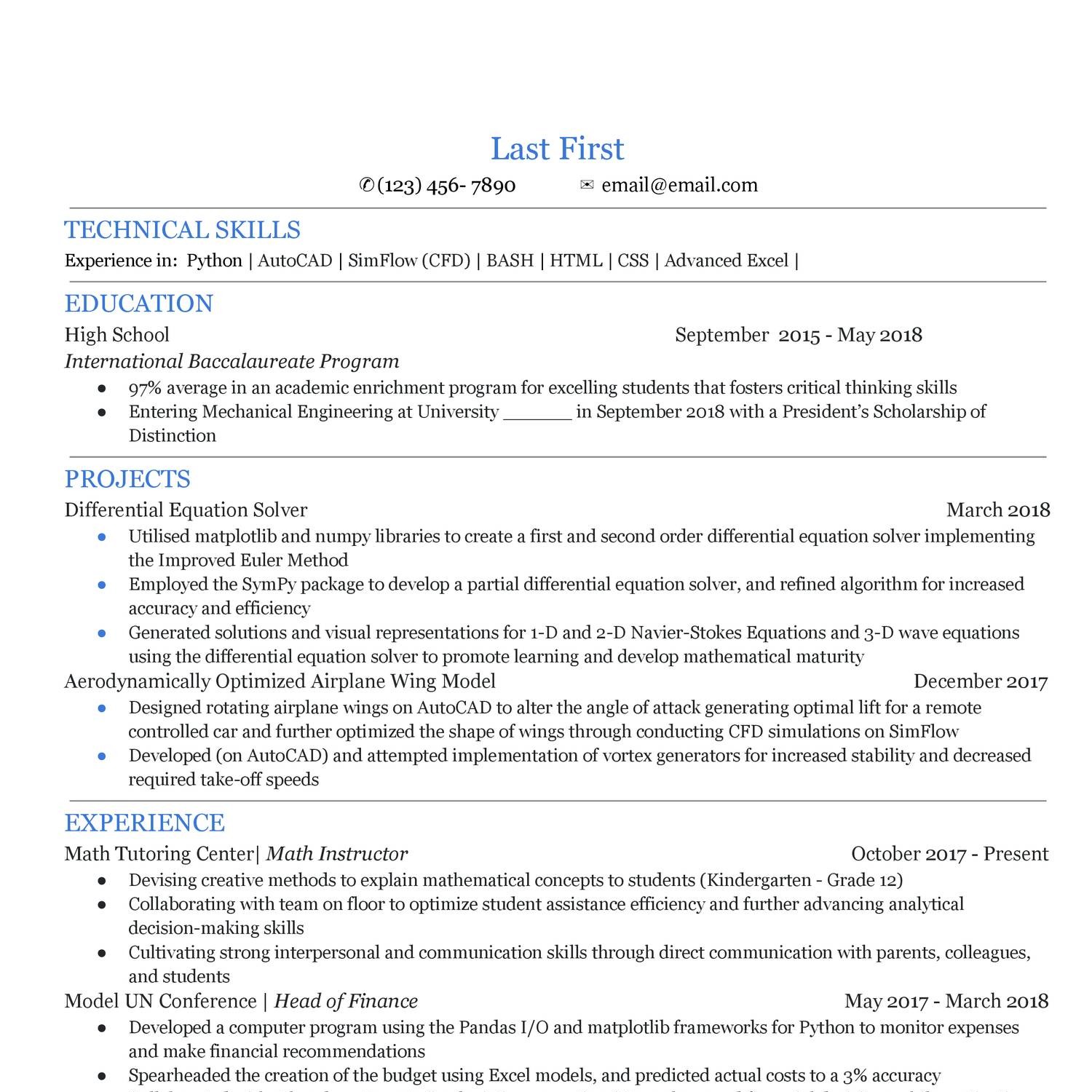 mtu-resume-template