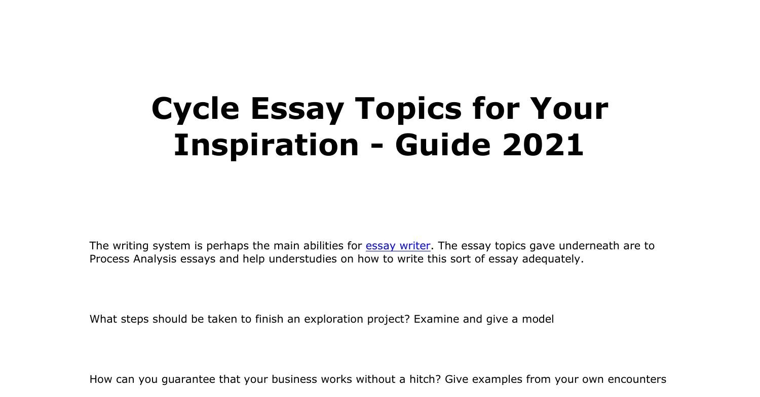 write an essay on life cycle