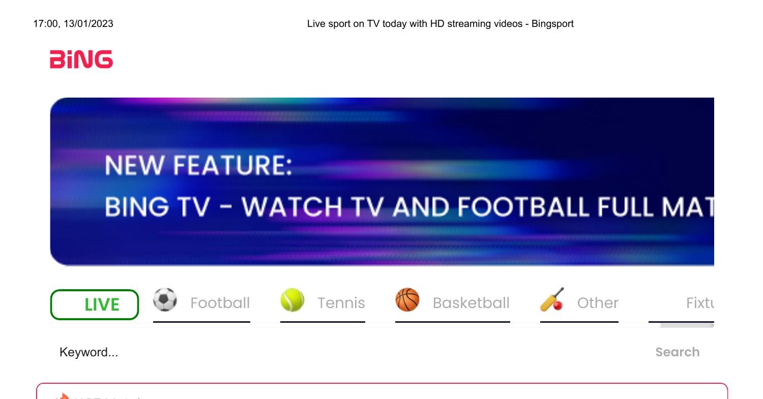 Live sport on TV today with HD streaming videos