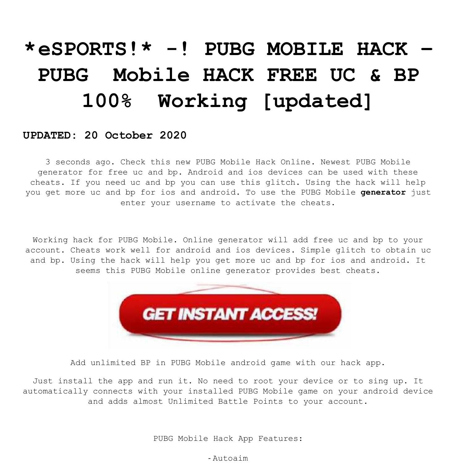 U S A Hacks Active Pubg Mobile Free Uc Hack Pdf Docdroid
