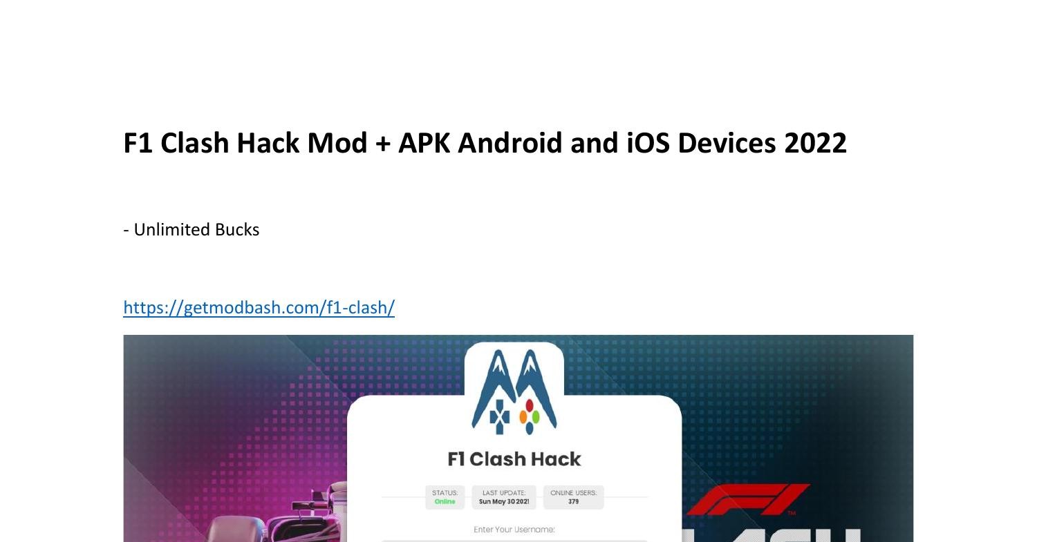 F1 Clash Hack Mod + APK Android and iOS Devices 2022.pdf DocDroid