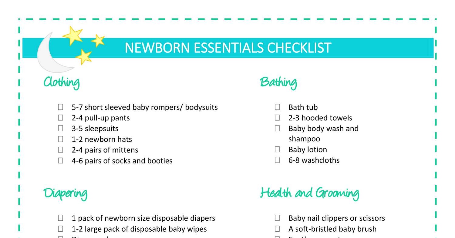 Organic Newborn Essentials Checklist – Noble