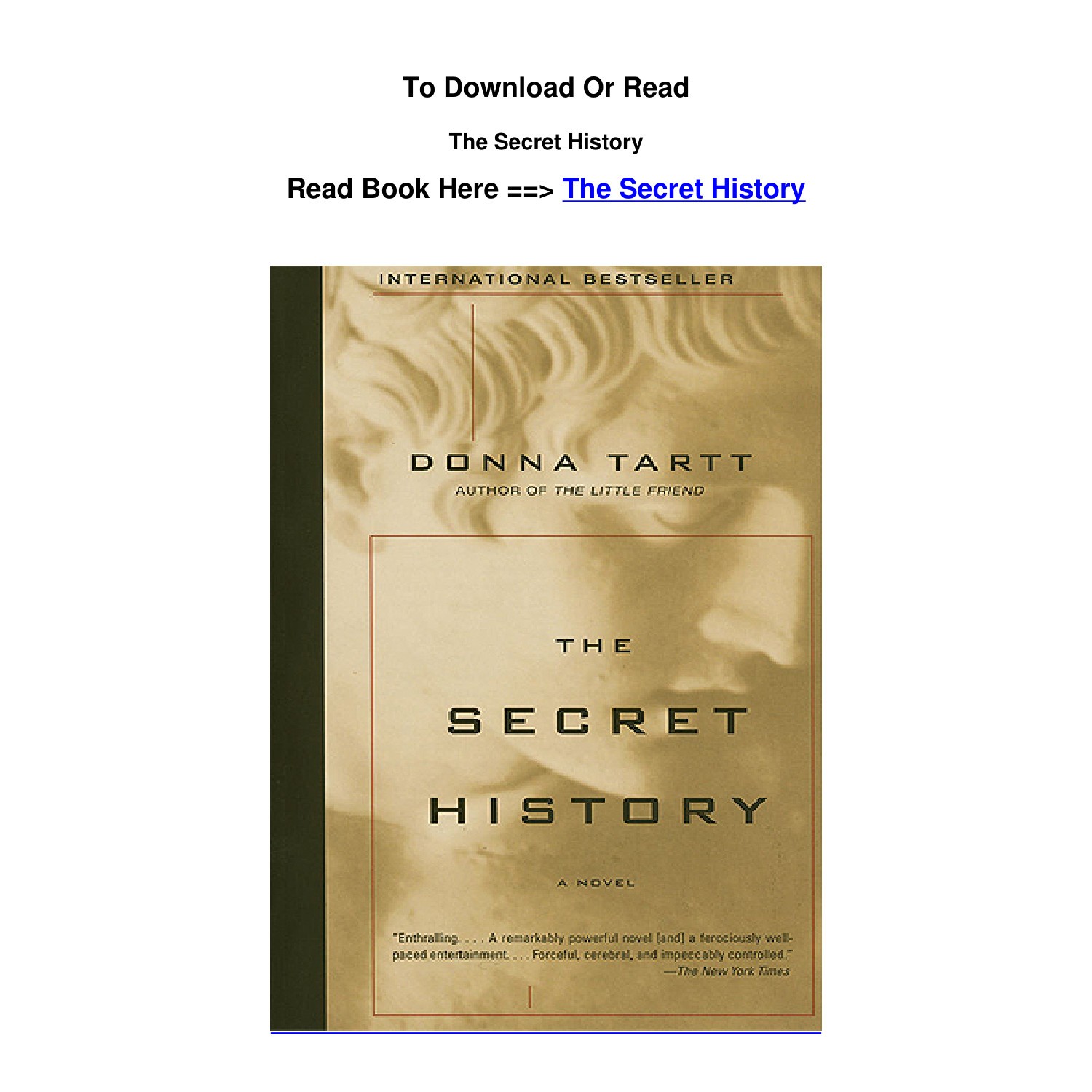 PDF DOWNLOAD The Secret History by Donna Tartt.pdf