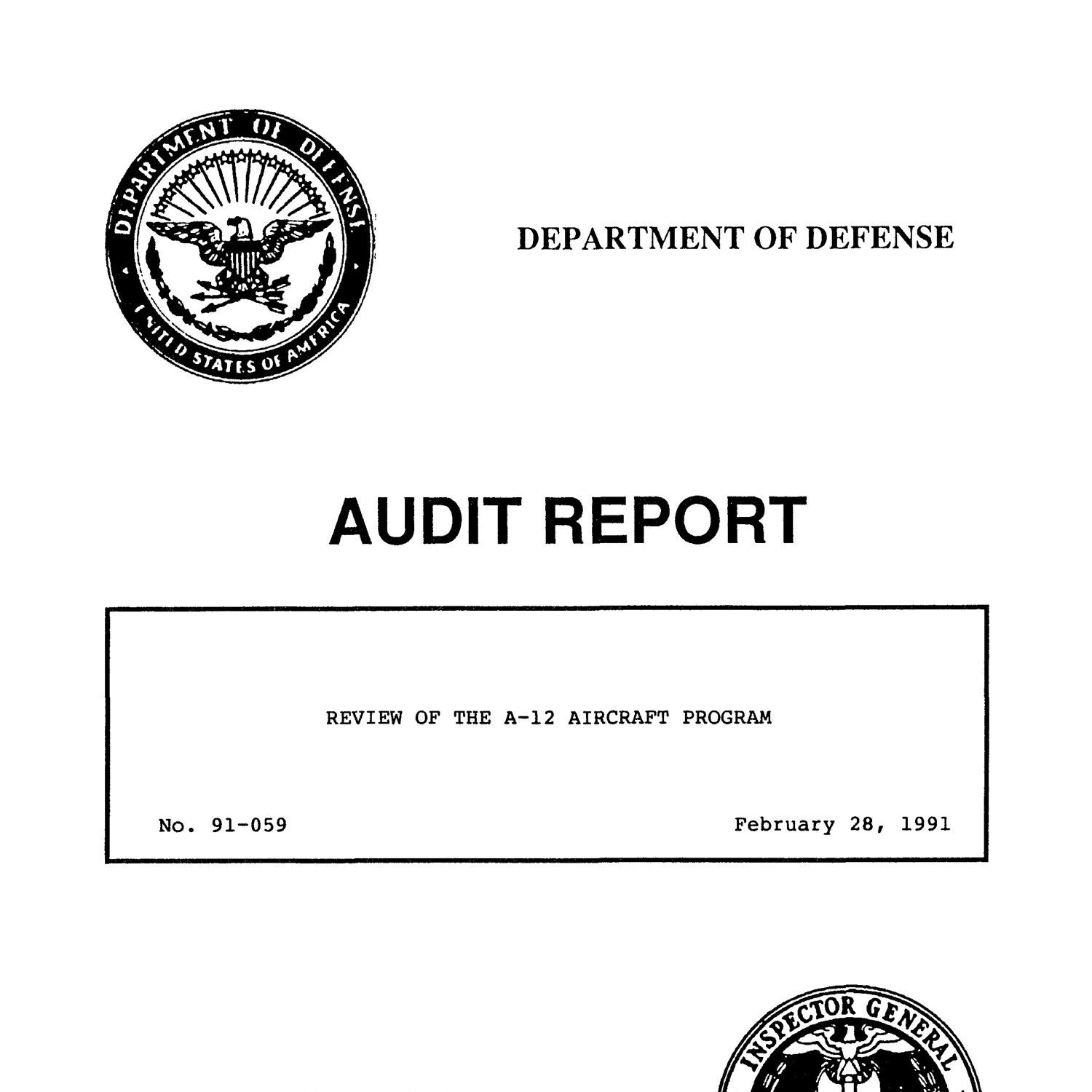 McDonnell Douglas A-12 Avenger II Aircraft Program Audit Report.pdf ...