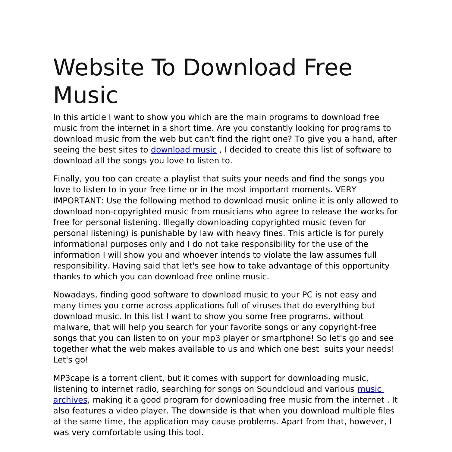 Website To Download Free Music Pdf Docdroid
