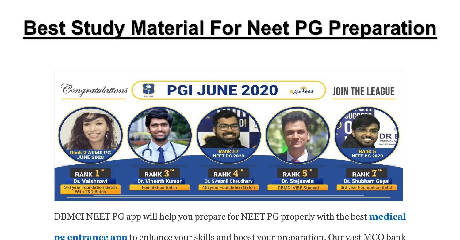 Best Study Material For Neet PG Preparation| Medical PG Entrance App