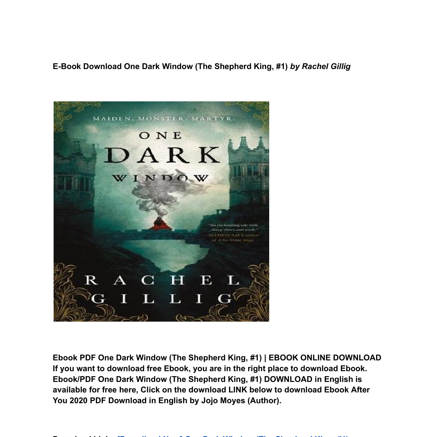 Book Review: One Dark Window (The Shepherd King #1) ~