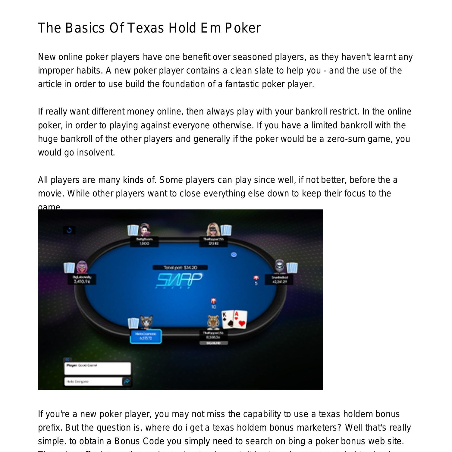 The Basics Of Texas Holdem Poker Pokerebtac Pdf Pdf Docdroid