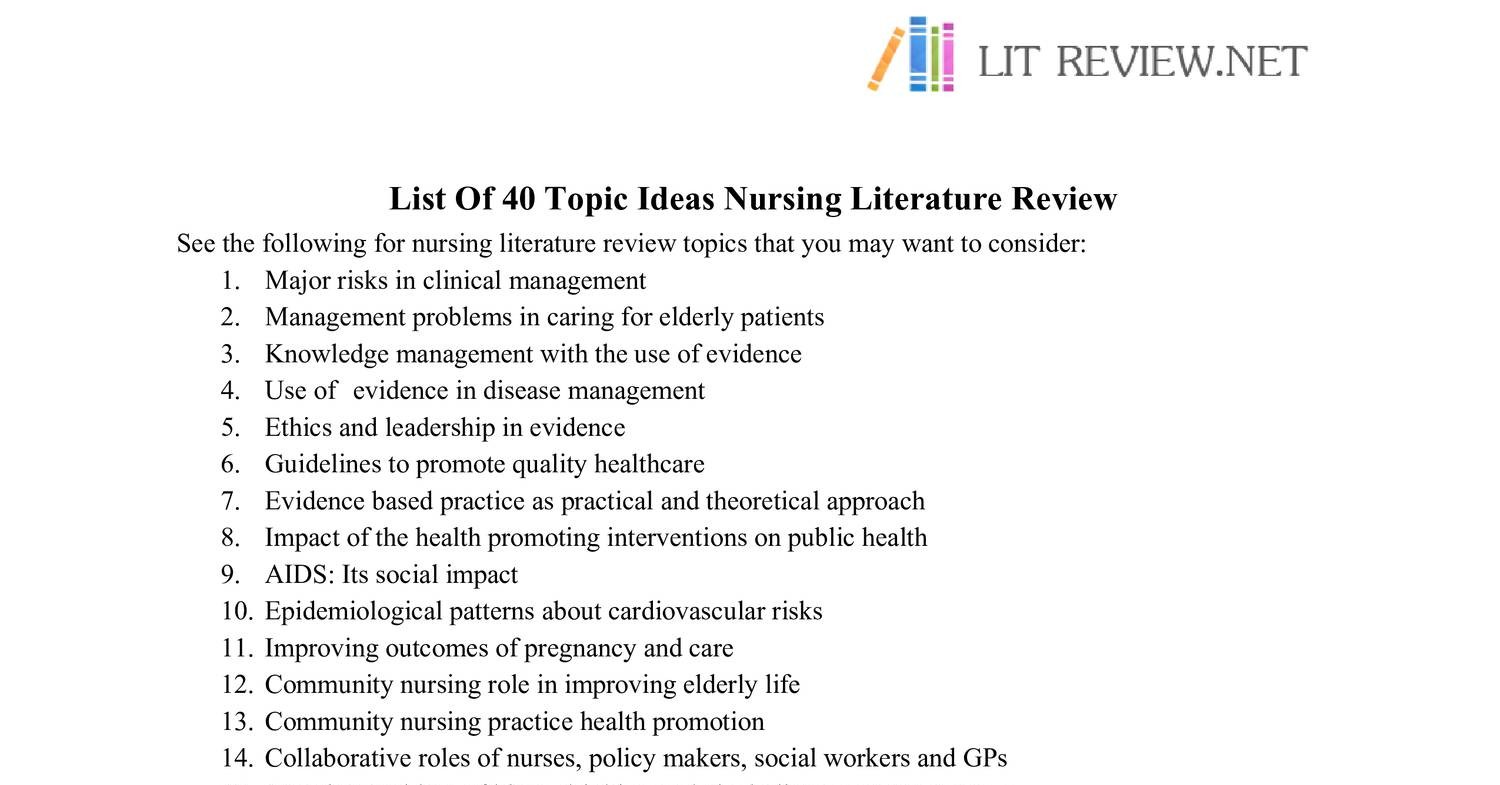 literature review importance in nursing