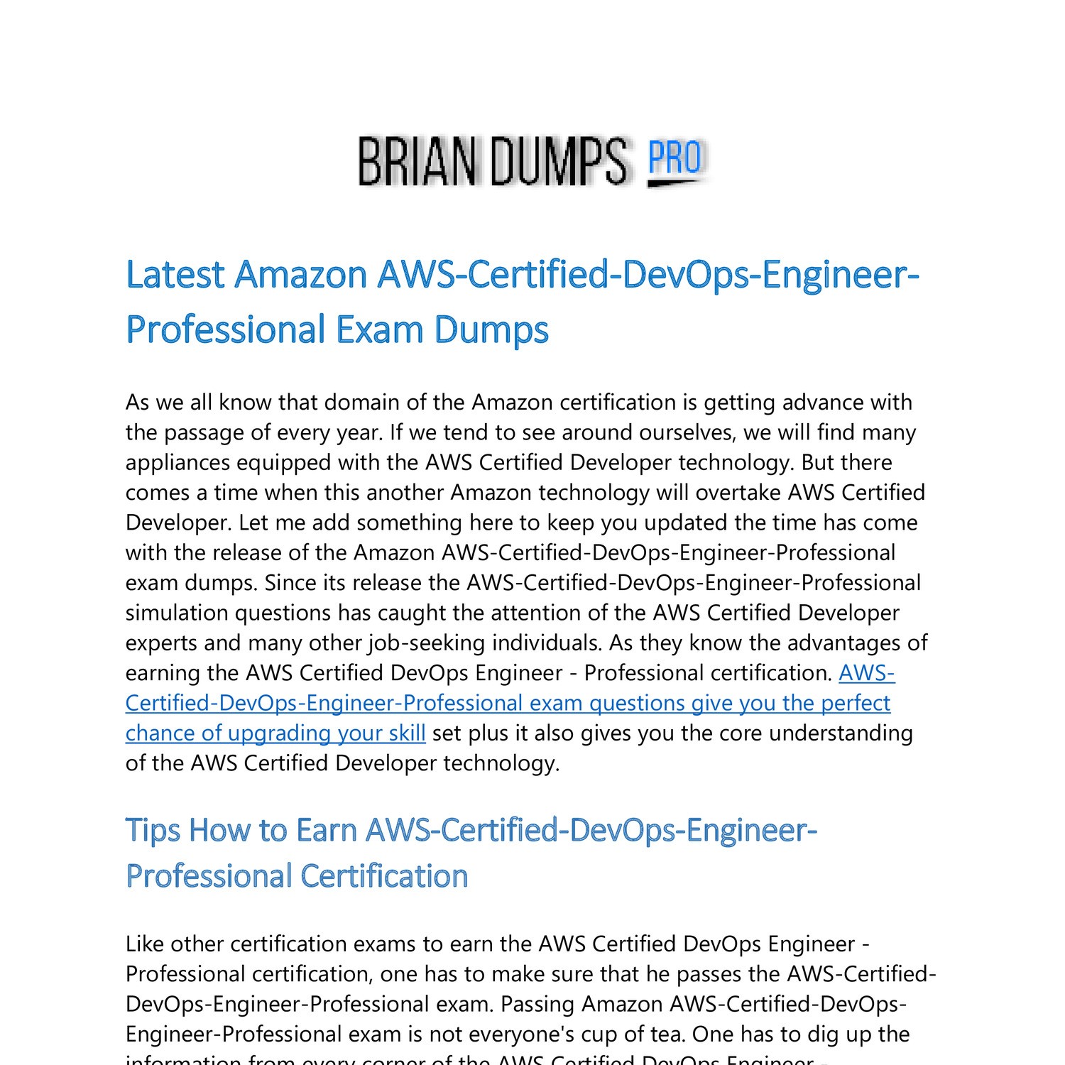 AWS-DevOps Exam Actual Tests
