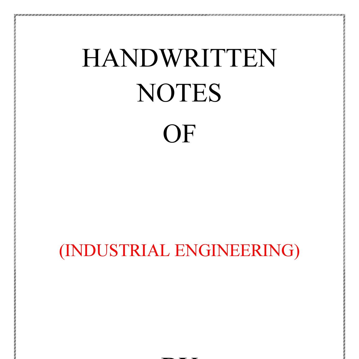 thesis for industrial engineering