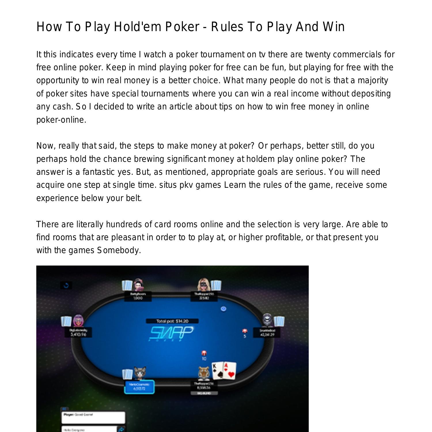 How Perform Holdem Poker Tricks To Play And Winsgrlr Pdf Pdf Docdroid