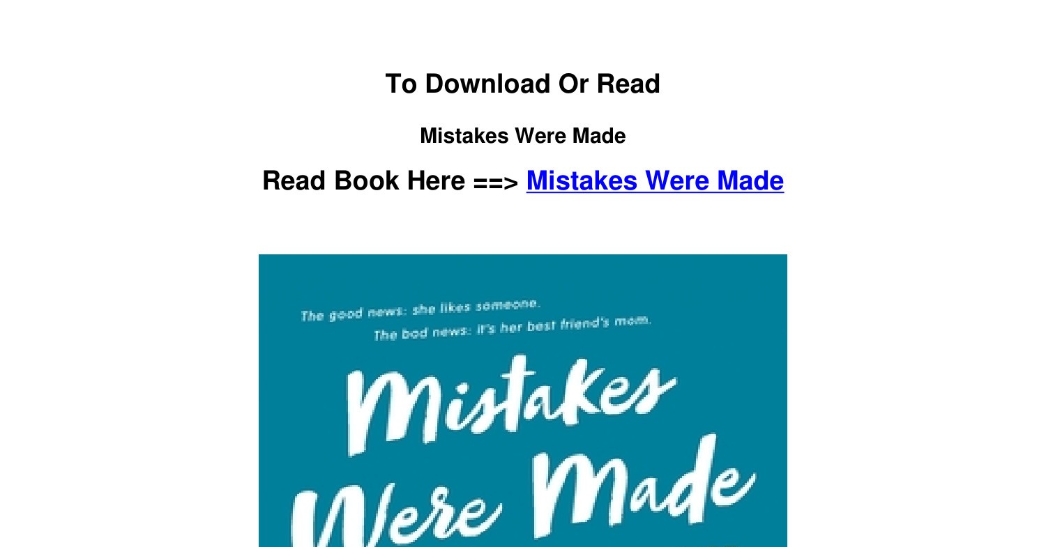 DOWNLOAD Pdf Mistakes Were Made BY Meryl Wilsner.pdf