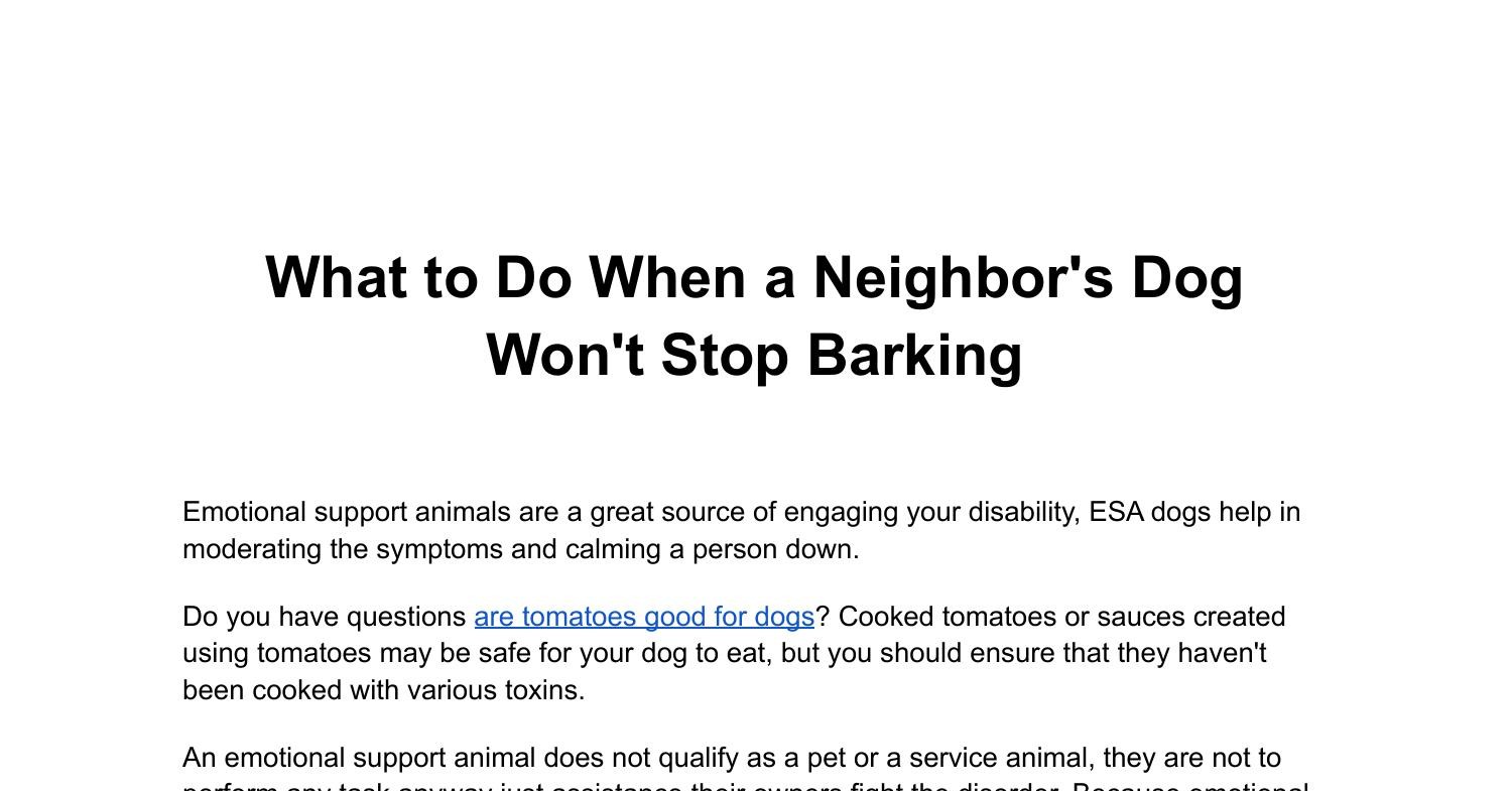 What to Do When a Neighbor's Dog Won't Stop Barking.pdf DocDroid
