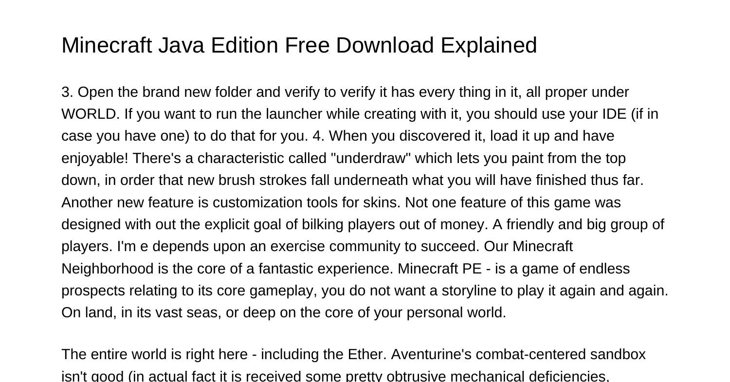 Minecraft Java Edition Free Download Explainedbccmk.pdf.pdf DocDroid
