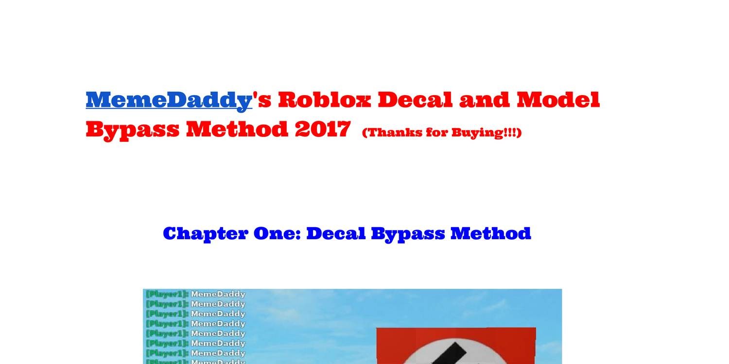 Roblox Decal Bypass Method - roblox script bomb vest buxgg r