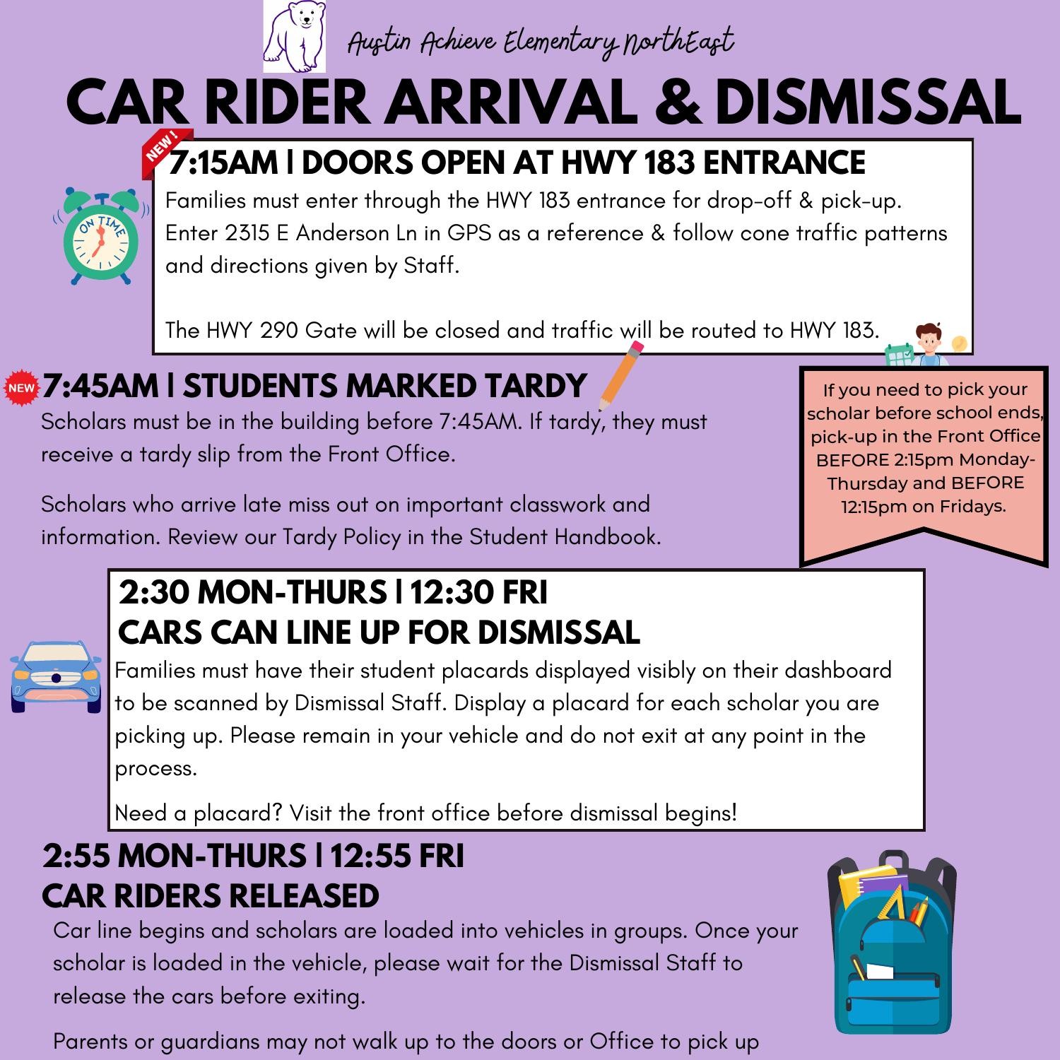 Car Rider Arrival & Dismissal FAQ.pdf | DocDroid