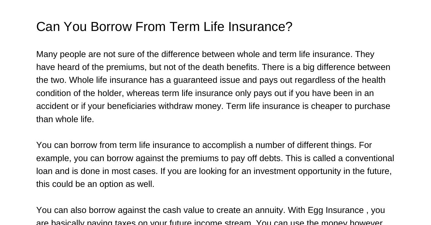 Can You Borrow From Term Life Insurancepbave.pdf.pdf DocDroid