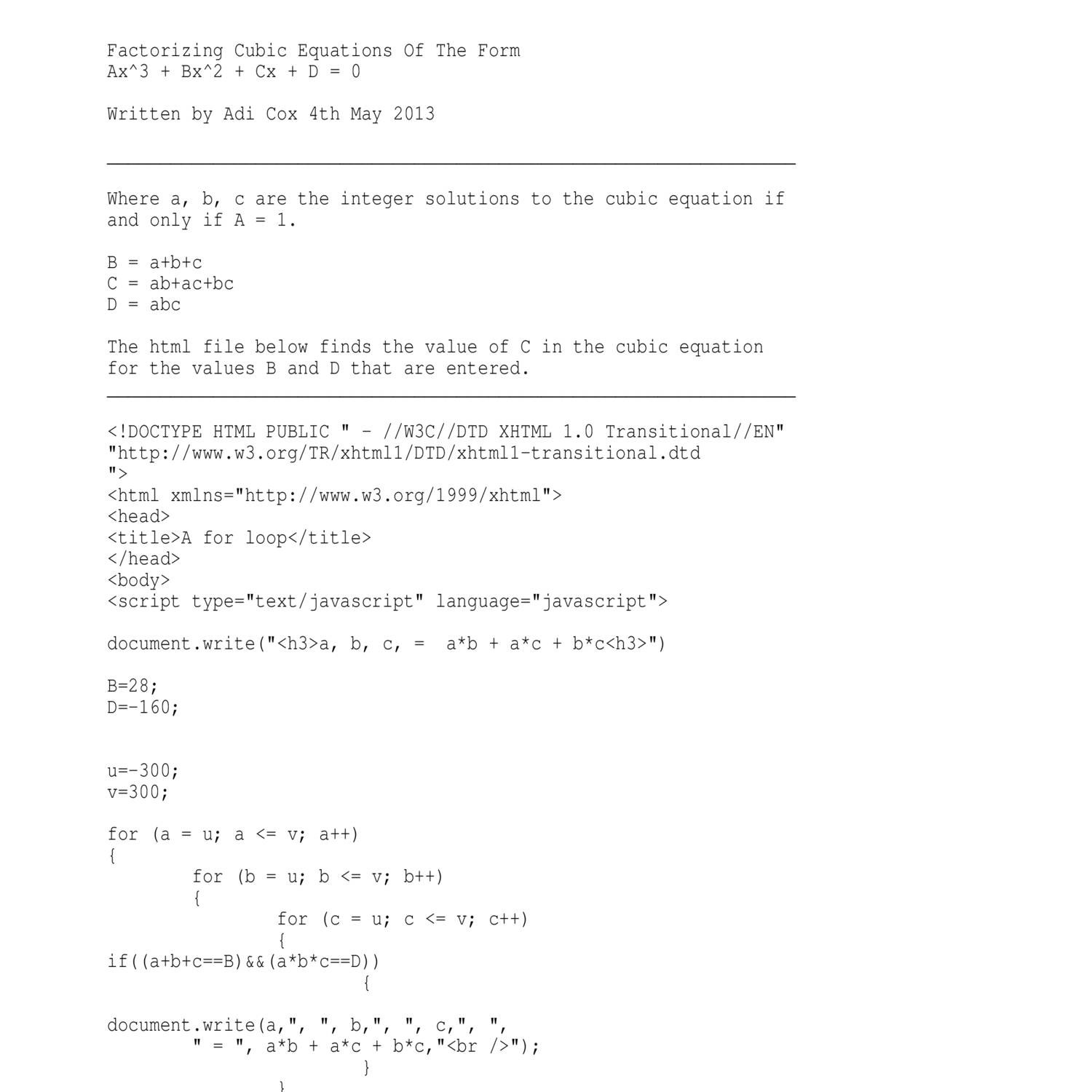 Factorizing Cubic Equations of the Form Ax^3 + Bx^2 + Cx + D = 0.pdf ...