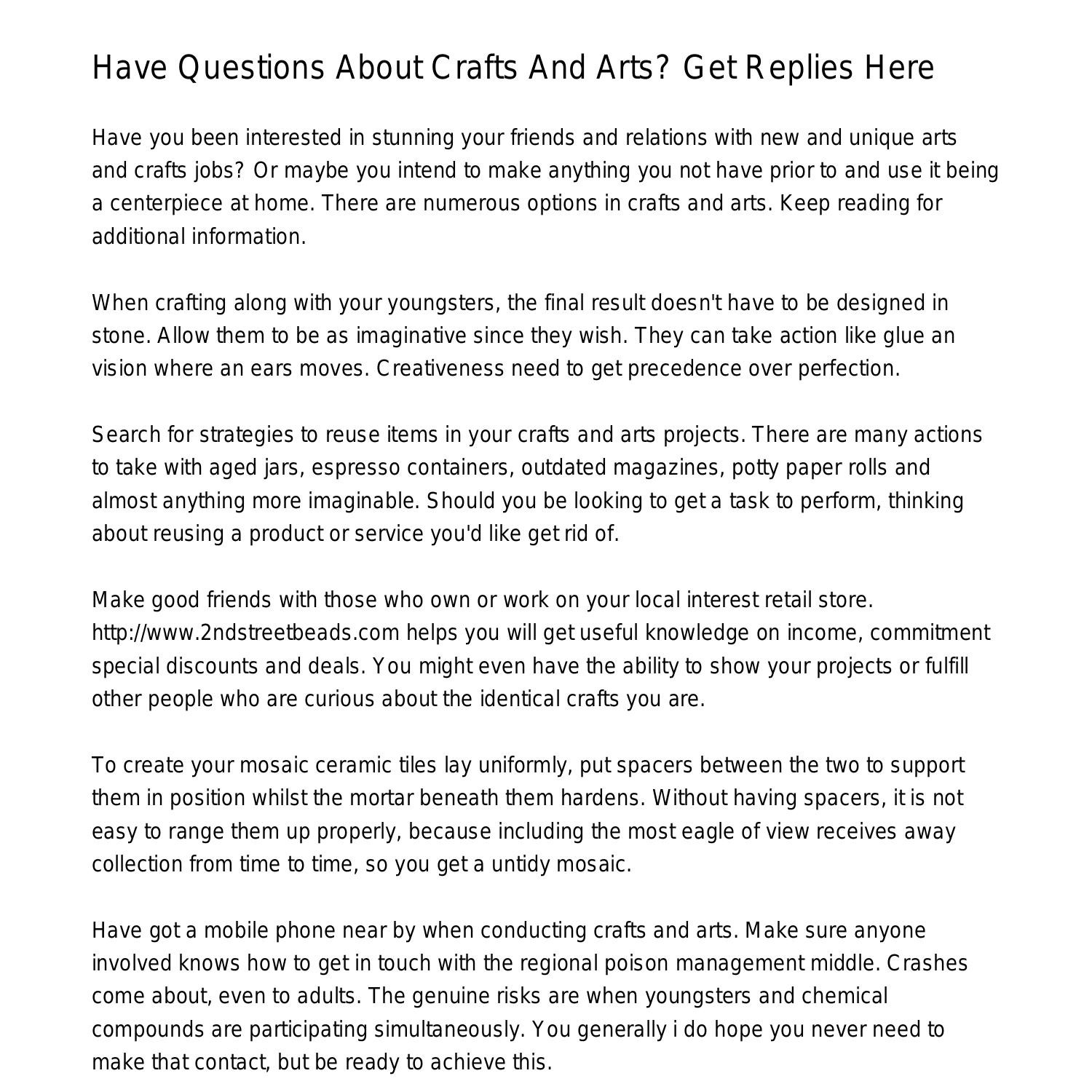 Have Questions About Crafts And Arts Get Responses Right hereslxmw.pdf