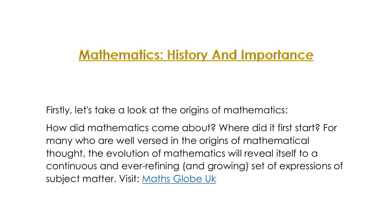 Mathematics History And Importance.pdf DocDroid