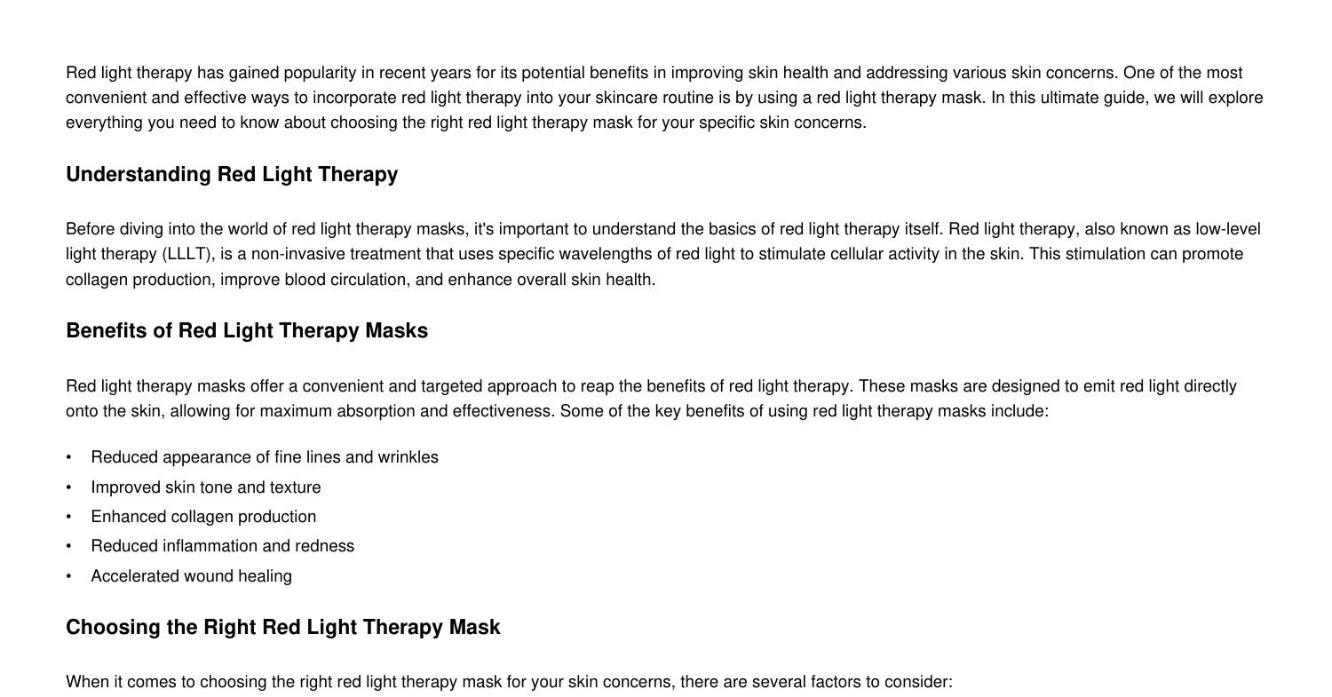 The Ultimate Guide to Choosing the Right Red Light Therapy Mask for