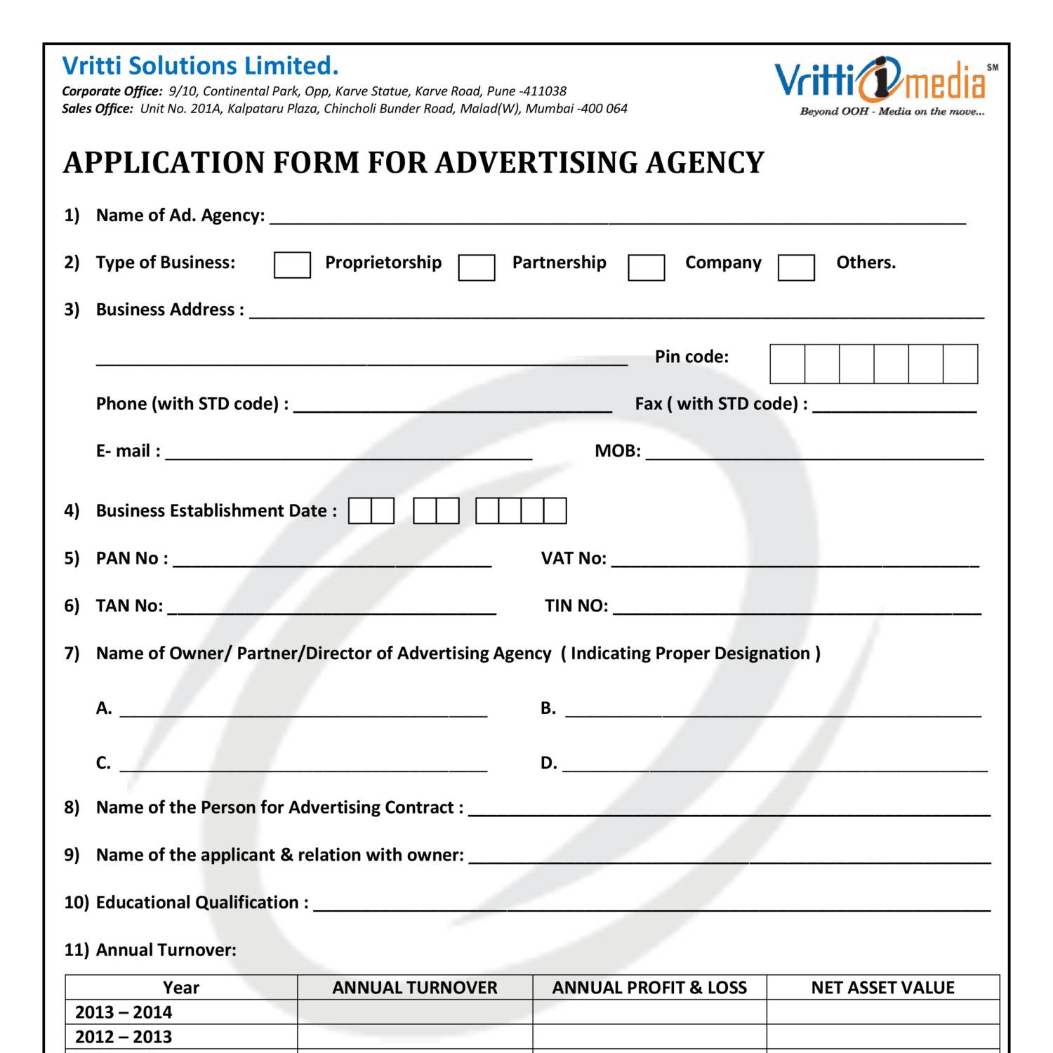 APPLICATION FORM FOR ADVERTISING AGENCY _ ver 05 _ 09th jan 2016.pdf