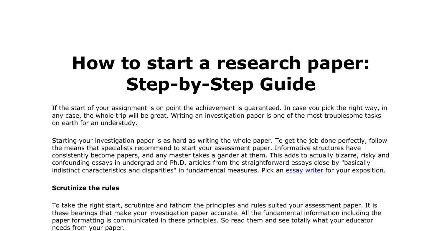 how to start write a research paper