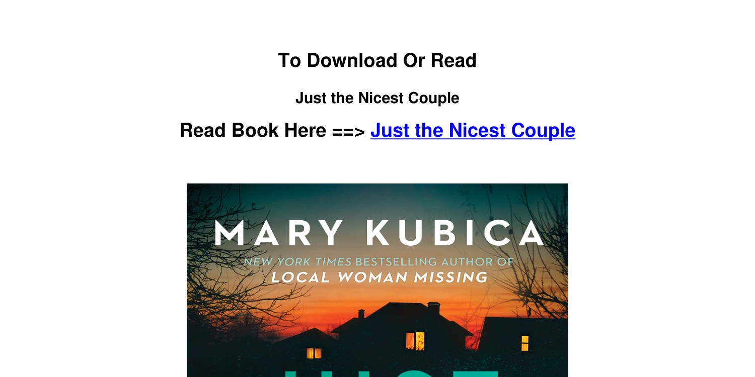 Just the Nicest Couple by Mary Kubica, Paperback