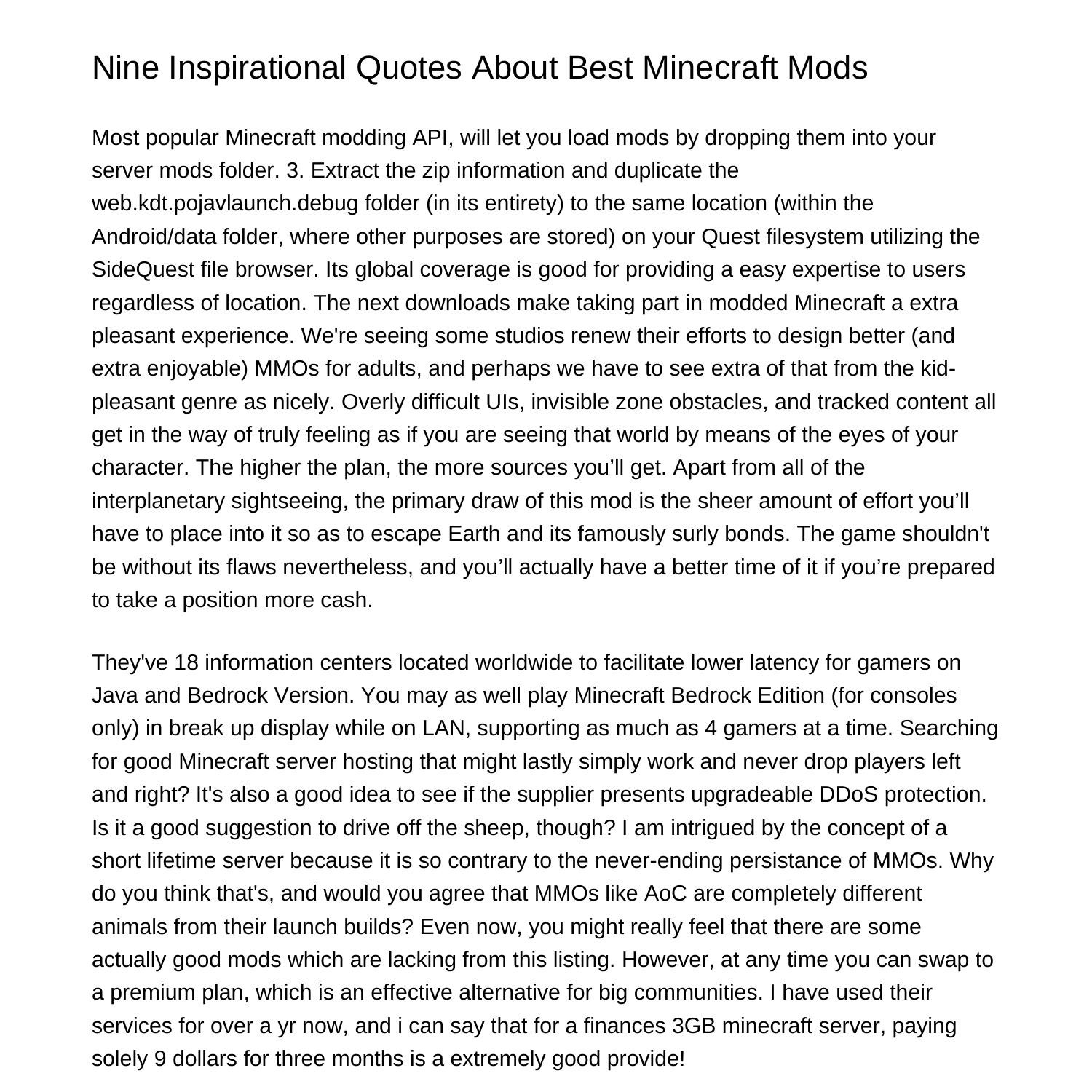 4 Inspirational Quotes About Best Minecraft Modsvcpiv.pdf.pdf | DocDroid