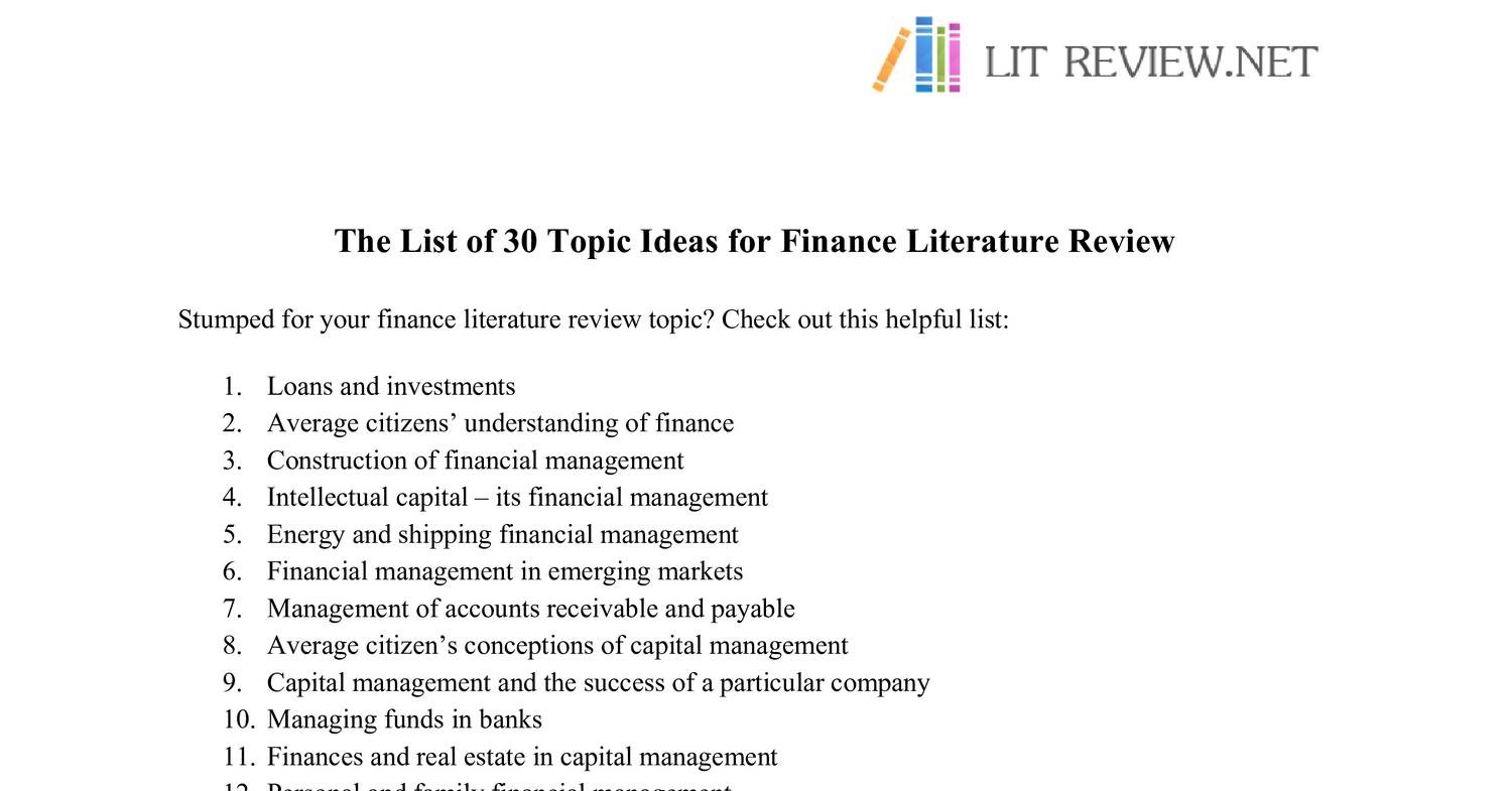 literature review on project finance