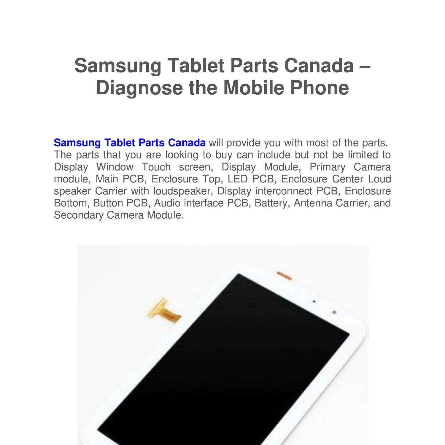 Samsung Tablet Parts Canada Diagnose the Mobile Phone.pdf DocDroid