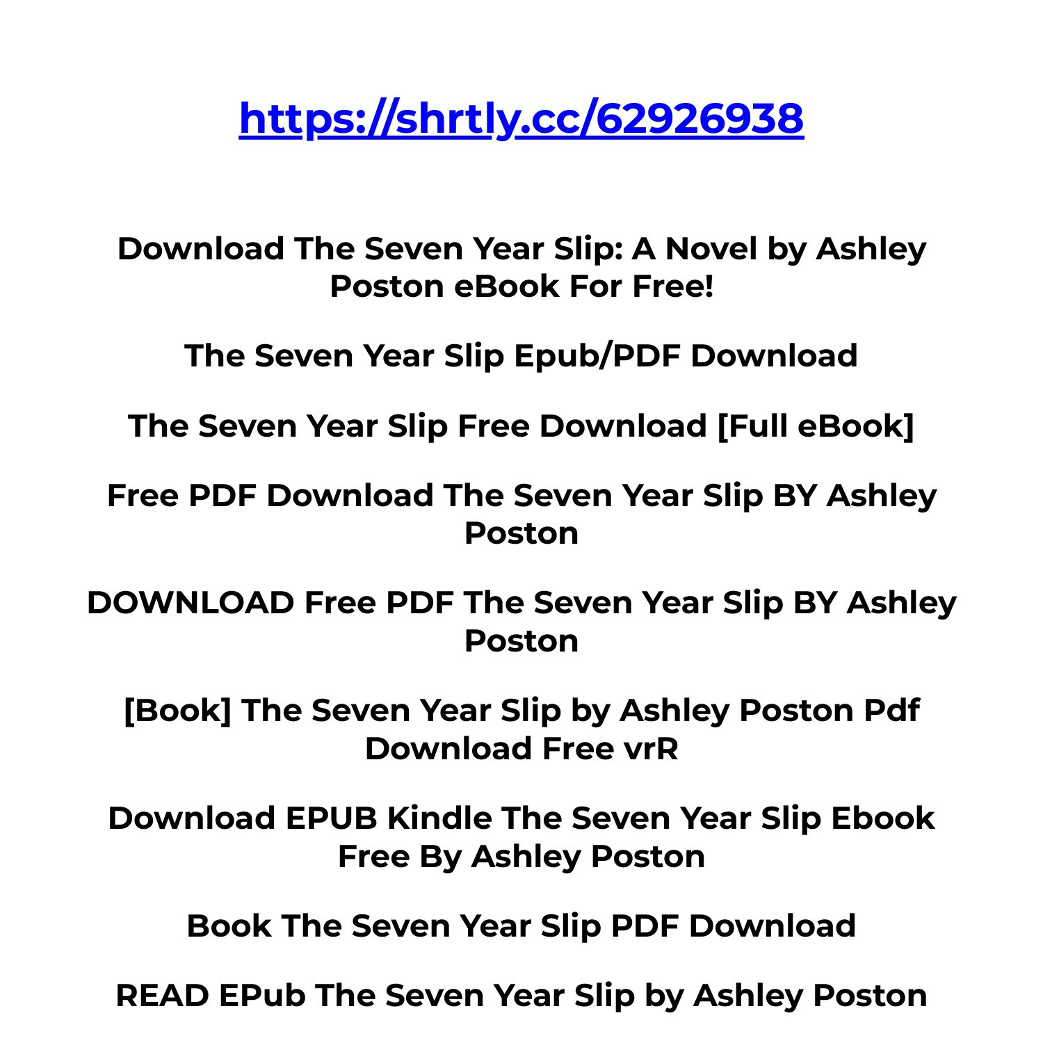  The Seven Year Slip eBook : Poston, Ashley: Kindle Store