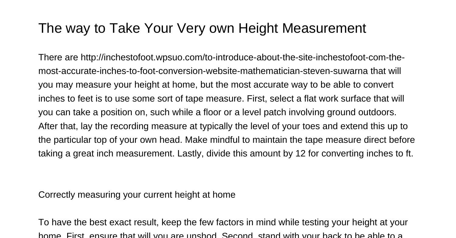 Importance of Height Measurement