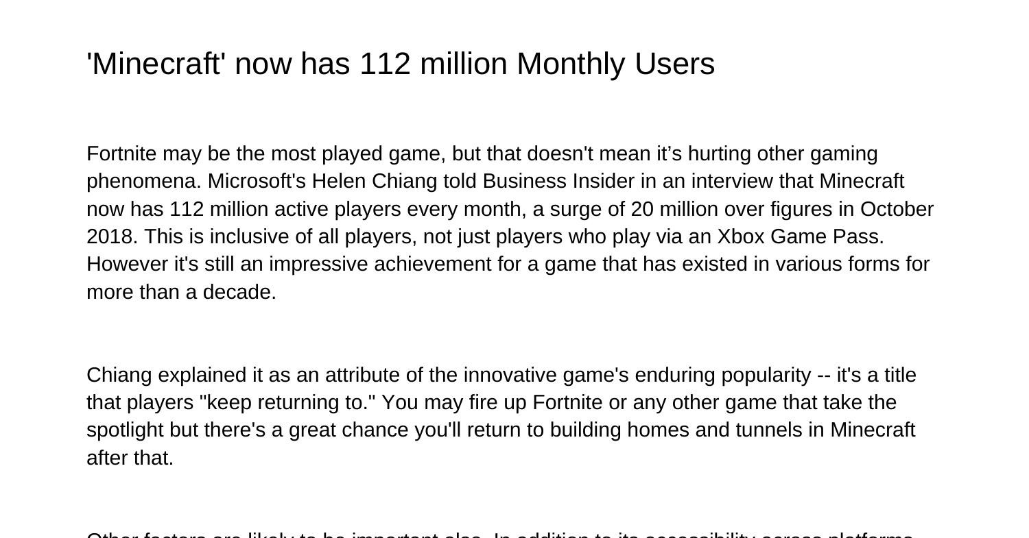 Minecraft now has 112 million Monthly Usersvybsg.pdf.pdf | DocDroid