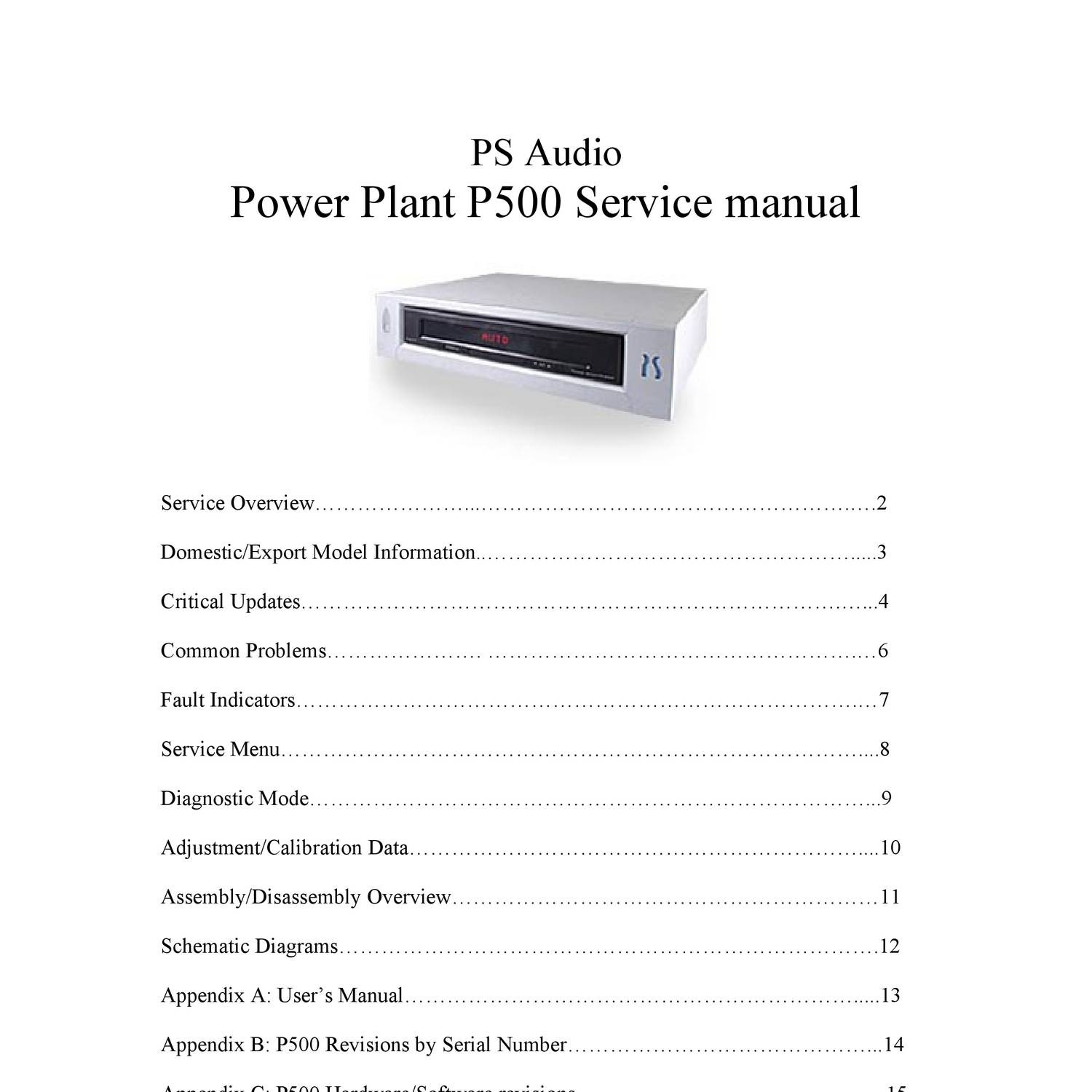 PS Audio Power Plant P500 Service manual.pdf | DocDroid