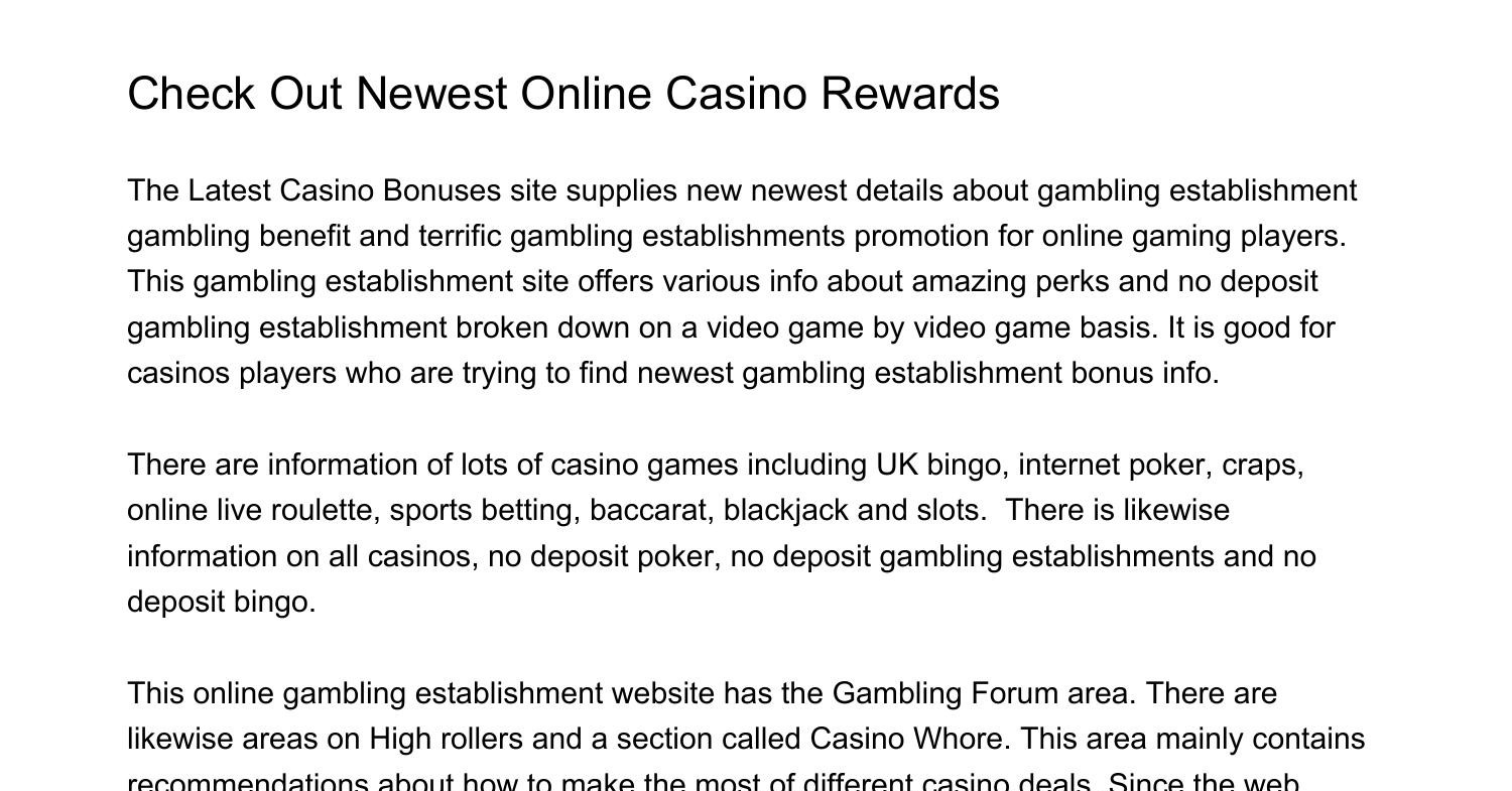 Read About Latest Online Casino Rewardsygjzm.pdf.pdf DocDroid