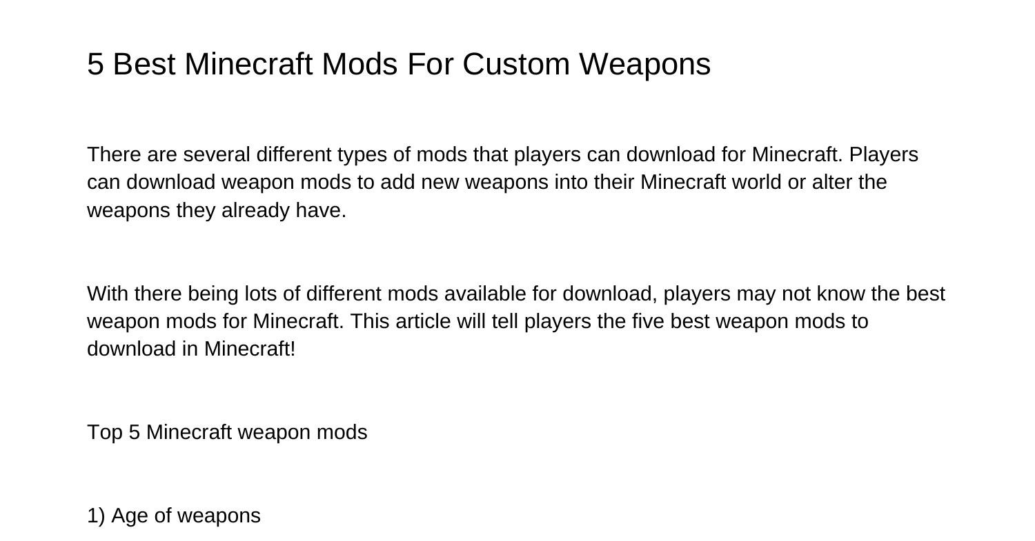 Top 5 Minecraft Mods