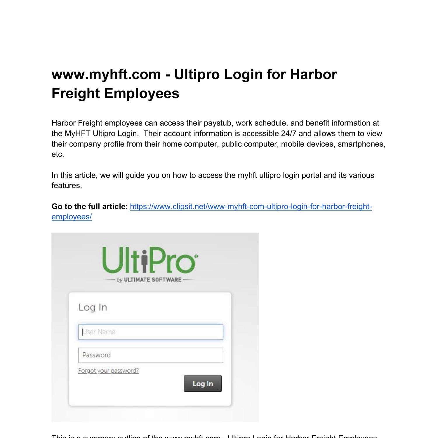 www.myhft.com - Ultipro Login for Harbor Freight Employees.docx | DocDroid