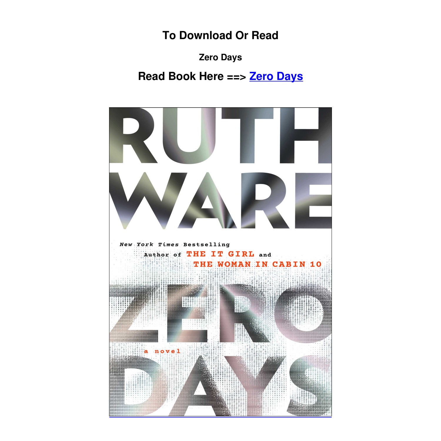PDF DOWNLOAD Zero Days by Ruth Ware.pdf | DocDroid