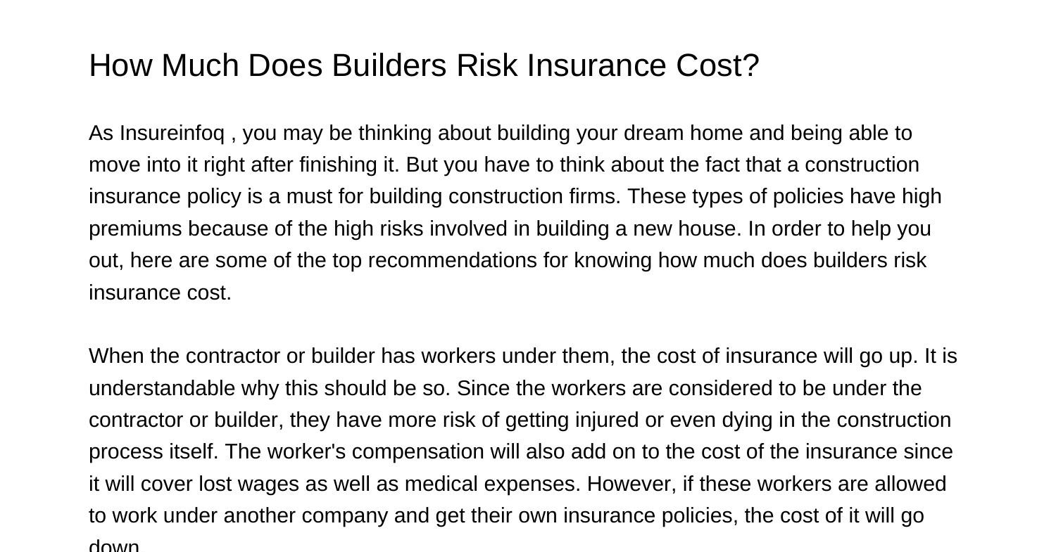 How Much Does Builders Risk Insurance Costqrcgb.pdf.pdf | DocDroid