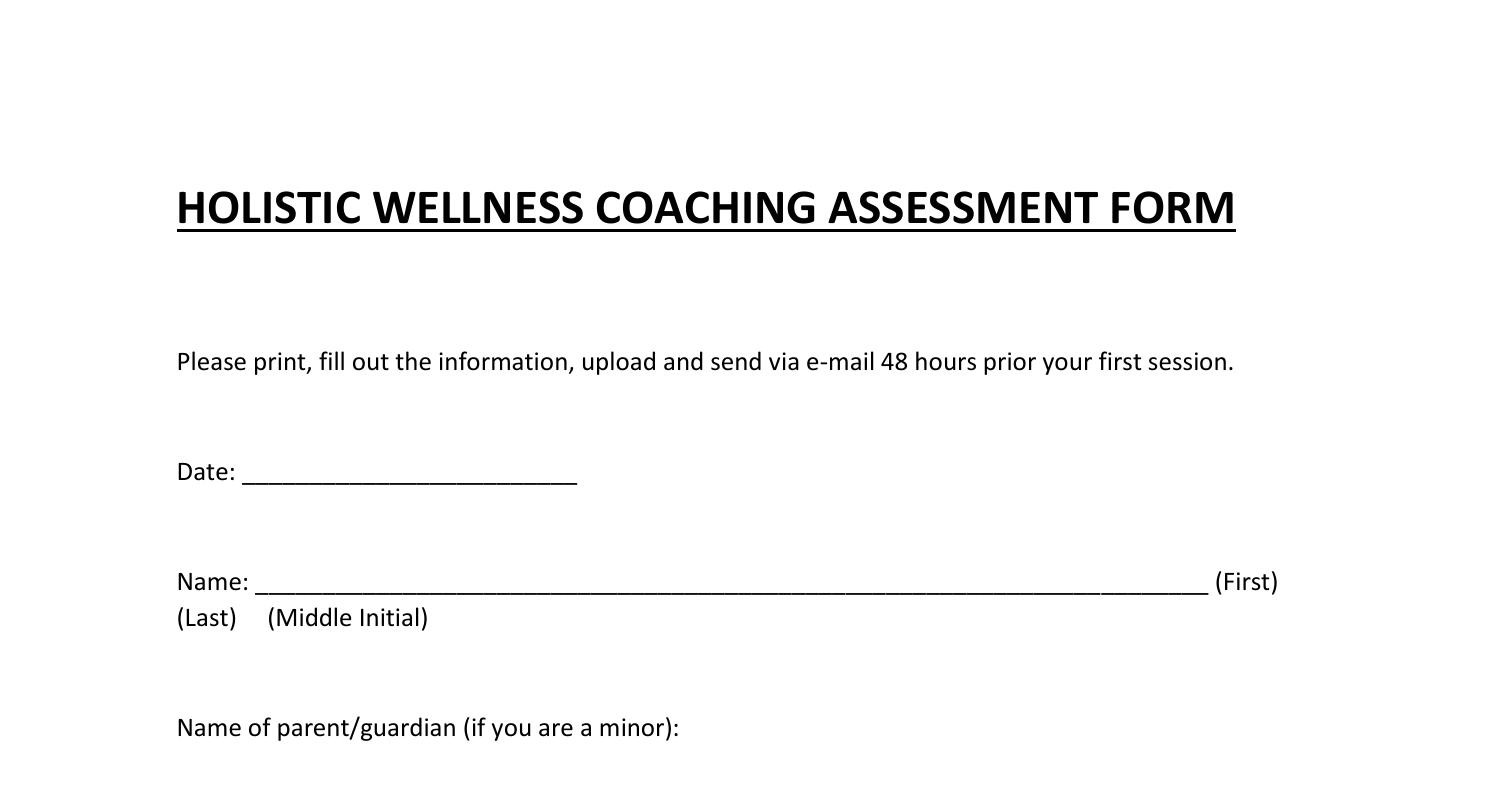 Holistic Wellness Assessment Form.pdf | DocDroid