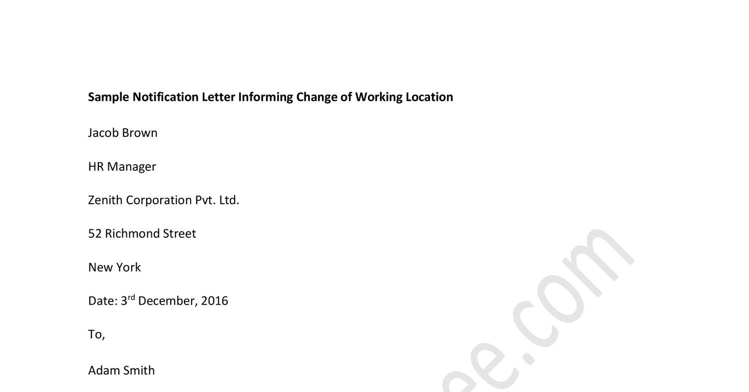 sample notification letter to employee.docx | DocDroid