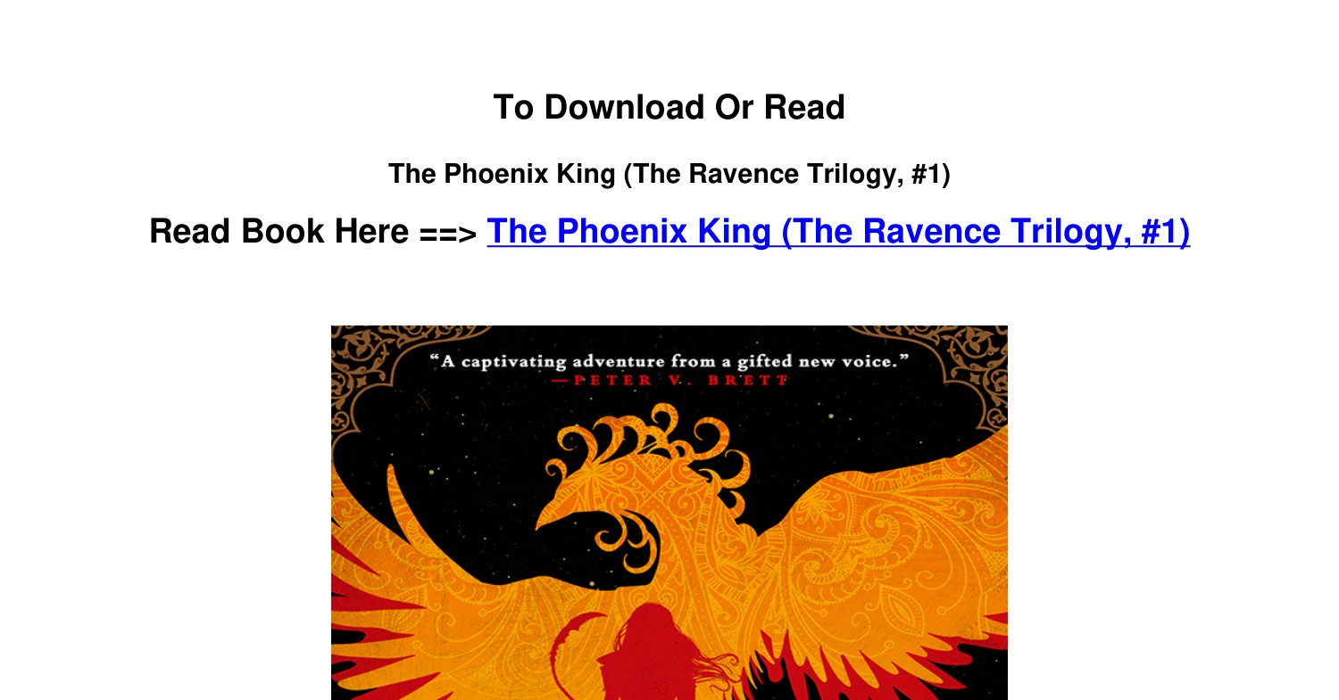 download Pdf The Phoenix King The Ravence Trilogy 1 by