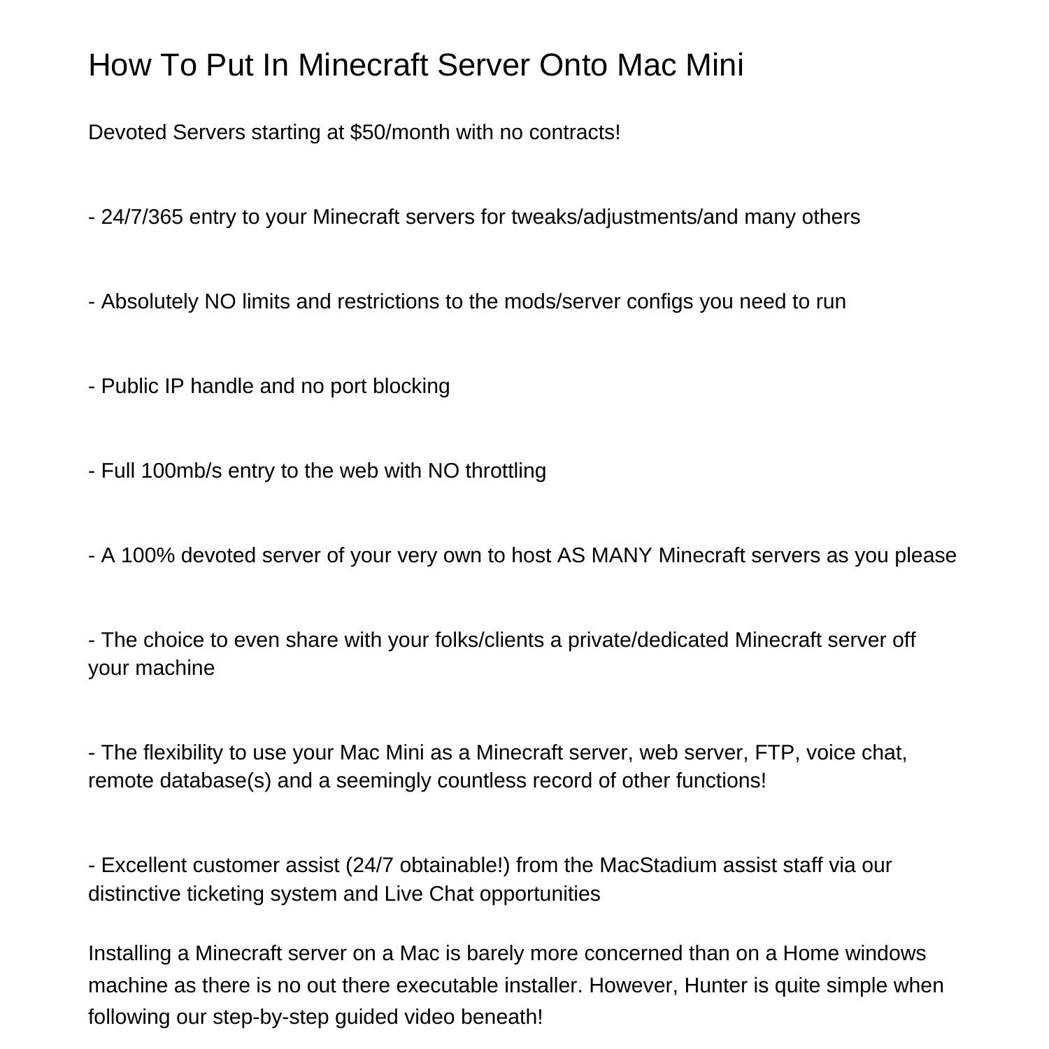 How To Install Minecraft Server Onto Mac Minigmquu.pdf.pdf | DocDroid
