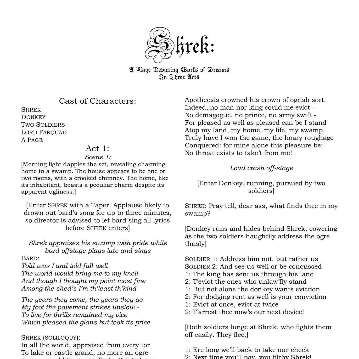 Shrek 2 Script Pdf – Shrek Script – PWQAVC