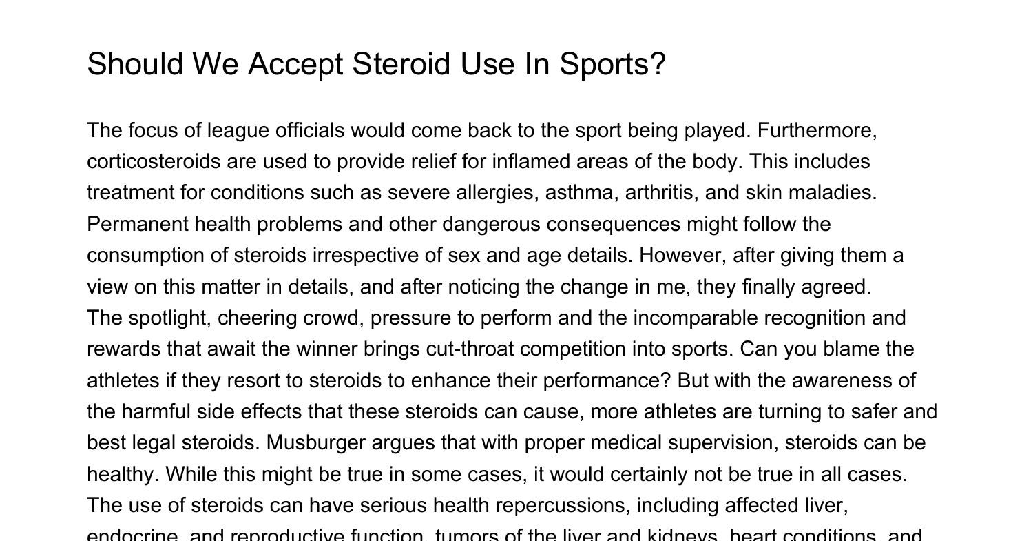 Should We Accept Steroid Use In Sportsrulyv pdf pdf DocDroid
