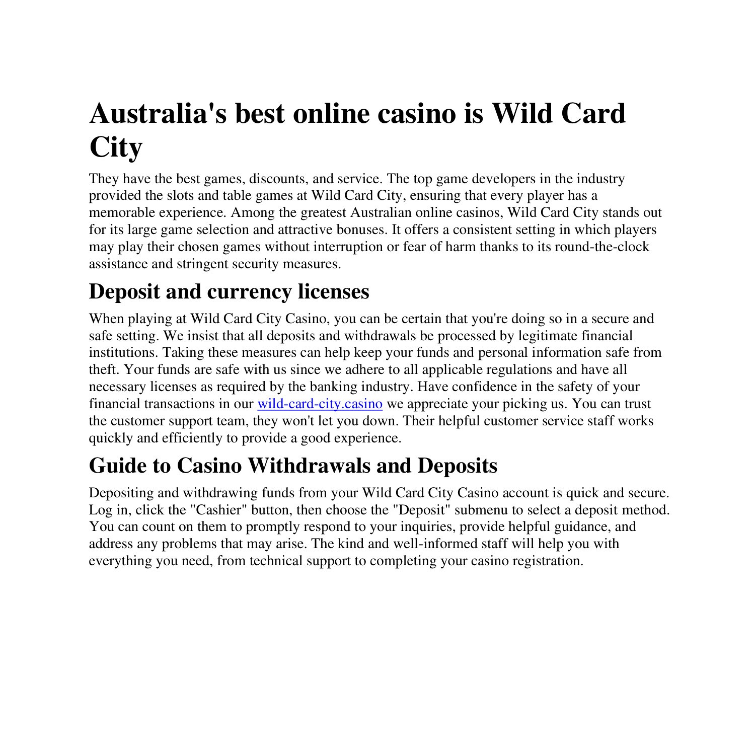 Wild Card City Casino Review for Australia.docx DocDroid