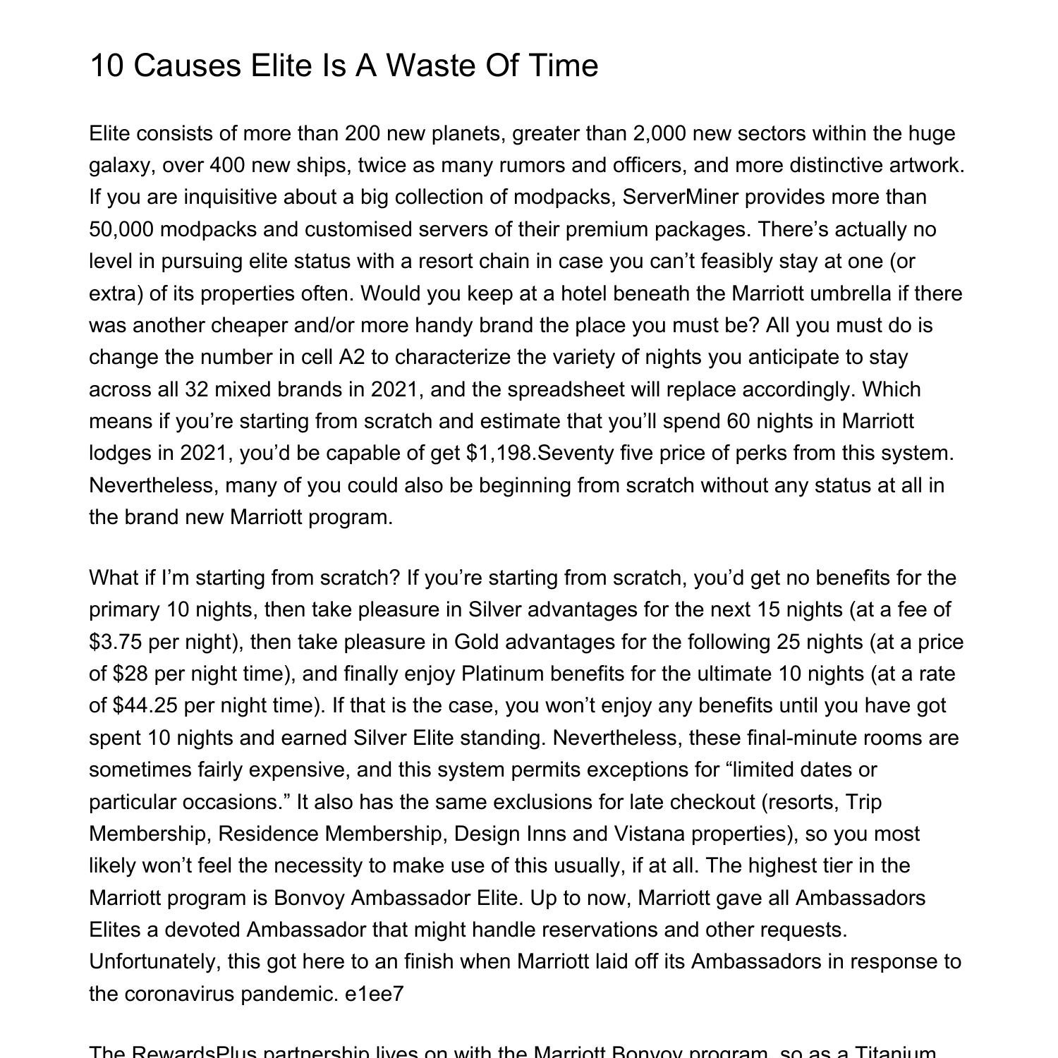 Five Causes Elite Is A Waste Of Timezkaew pdf pdf DocDroid